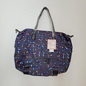 Mondani New York Black Multi Color Spots Lined Tote Bag New with Tags